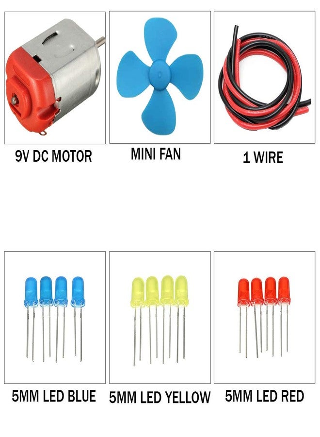 REES52 Toy motor kit, DC Motor kit, Science Project Kit, 9v dc motor, Mini fan, 5mm led - Image 2